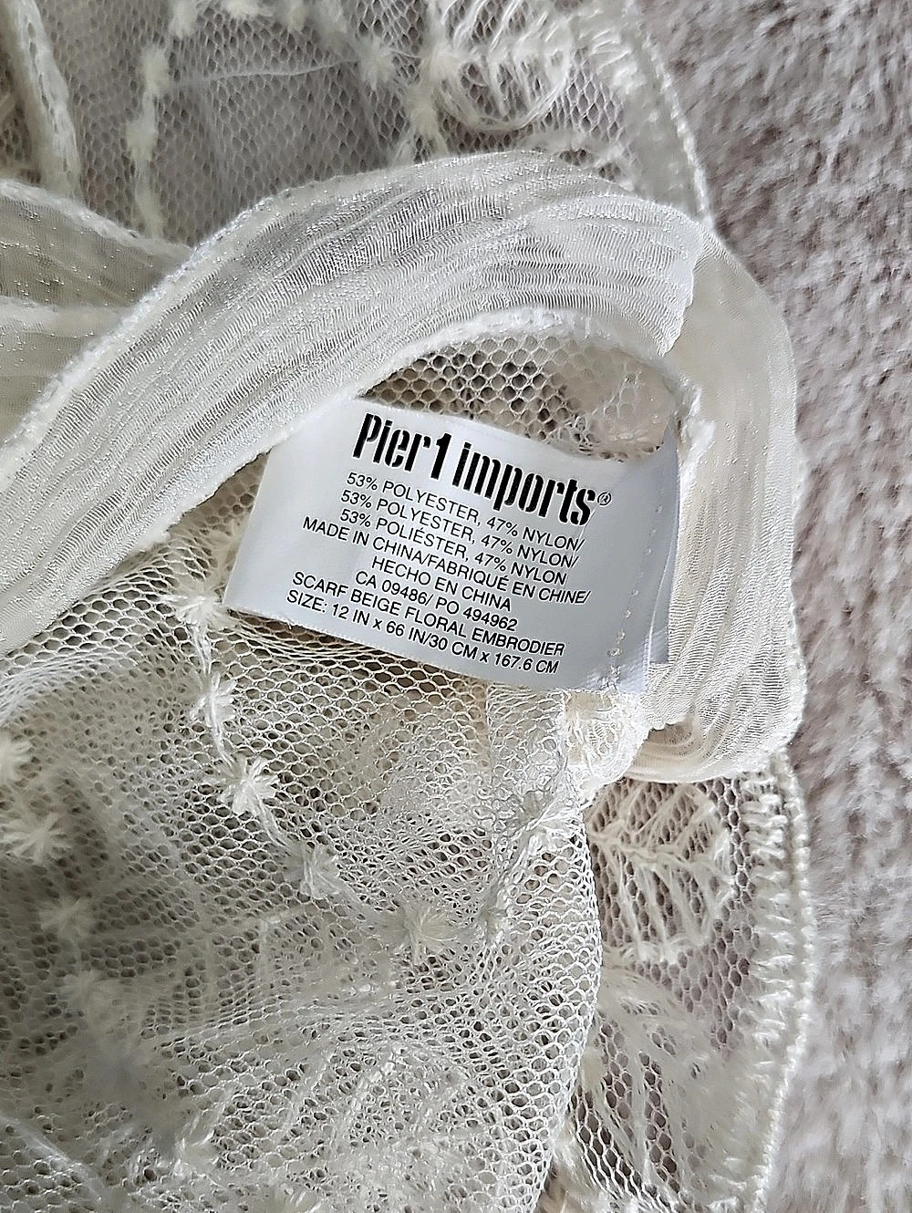 Pier 1 Imports Three Lace Scarves in White, Black & Pink Like New - Picture 7 of 11